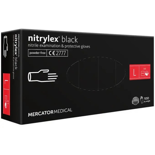 Mercator Medical Nitrylex Black – Guanti in nitrile neri – guanti monouso per protezione delle mani